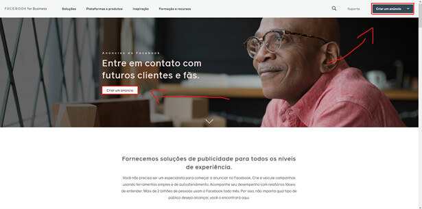 Criar anúncio no facebook for business