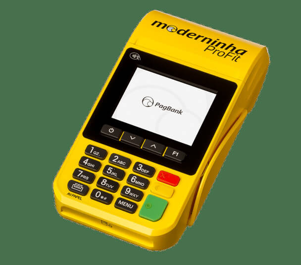 Maquininha de cartão moderninha proFit amarela