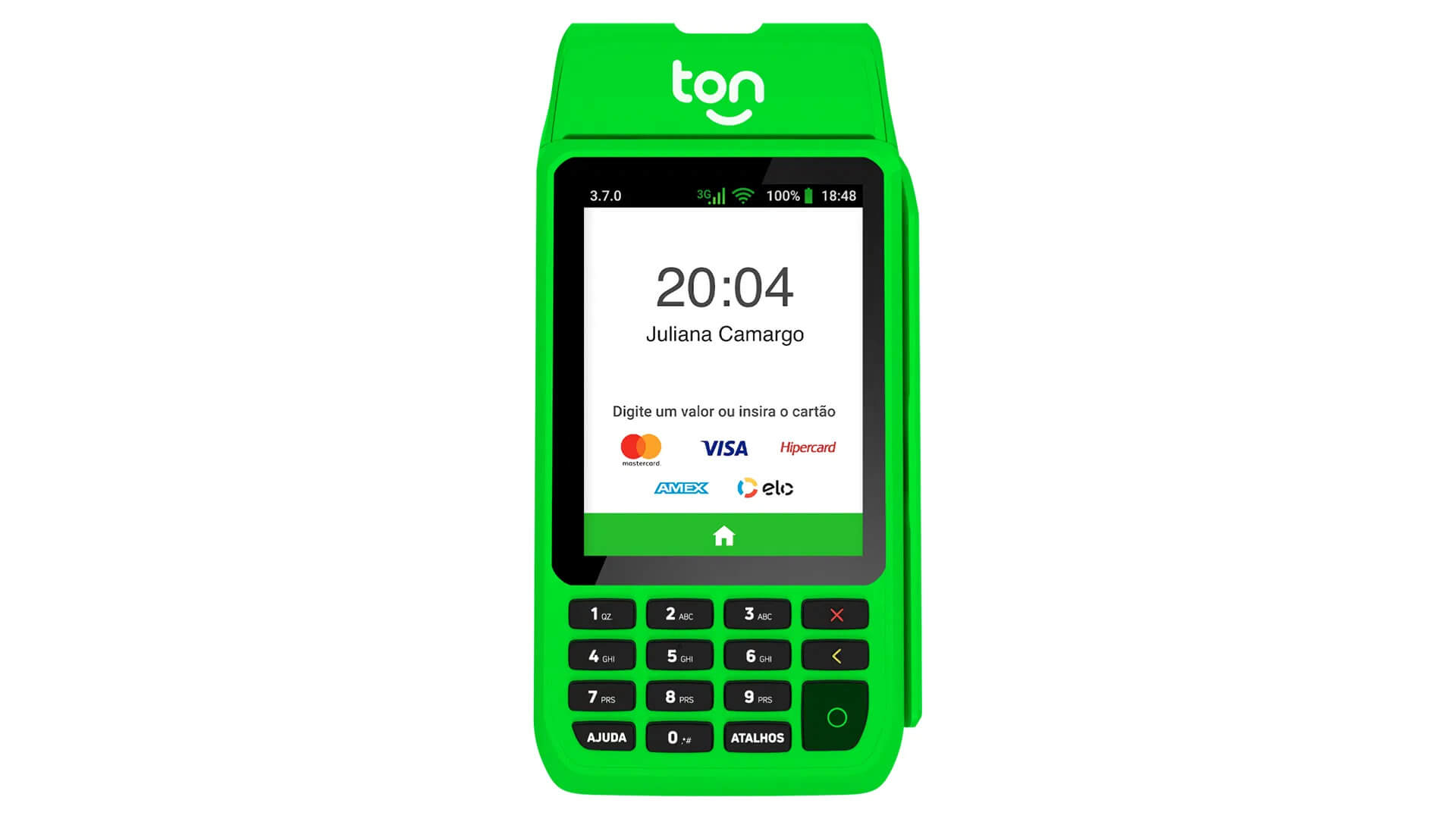 maquininha de cartão tom t3 mega verde
